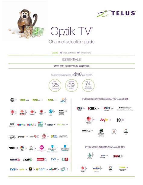 optik tv channels list